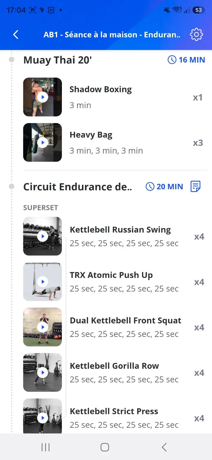 Séance guidée dans l’application de coaching